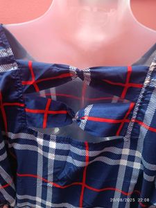 3xl Blue Plaid Fit &amp; Flare Dress
