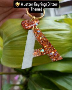 🌟 A-Z Letter Keyring (Glitter Theme)