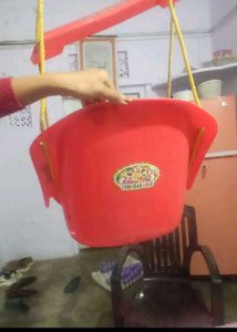 Kids Plastic Swing Seat - Red jhuka fun activity
