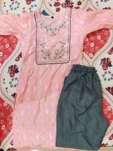 Pink Embroidered Kurta Set