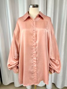 Plus Size Peach Button-Down Shirt