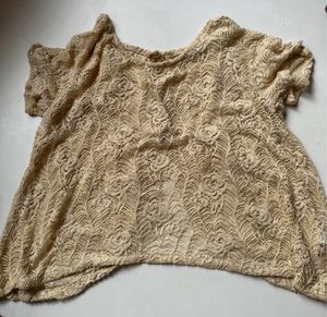 Lace Beige Thrifted Top