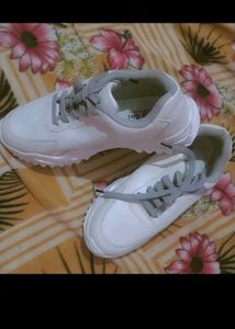 Naughty Girl White Chunky Sneakers