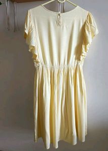 Cotton knee length dress with pockets, S