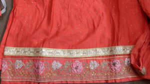 Orange Sout With Embroidery Beautiful Party Wear