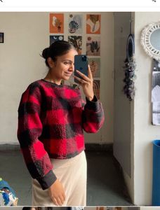 Blue Highneck Combo With Red Sweater