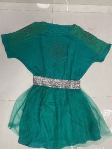 Green Embellished Mini Dress