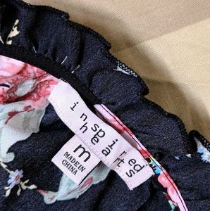 Inspired Hearts Brand Black Floral Tie-up Dress