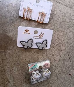 Three Beautiful Stud Earrings For Women