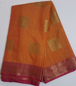 New ORANGE BANARASI SILK SAREE