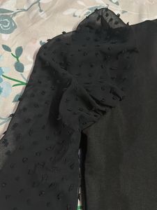 Black Puff Sleeve Top