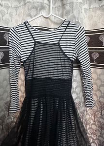 Striped Layered Mini Dress