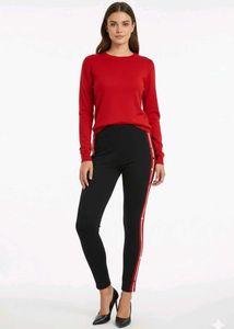 Red Knit Top & Black Pants
