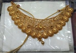 Jewellery Item Necklace, Earrings,Tika, Gold Colou