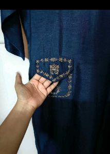 Embroidered Denim Tunic Dress