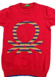Benetton Striped Logo Sweater