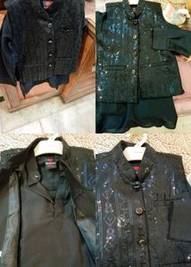 Boys&#39; Black Sequin Vest Set