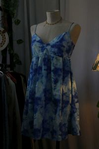 Blue Tie-Dye Dress