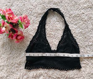 Black Lace Halter Bralette