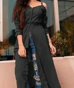 Stylish Black Slit Kurti