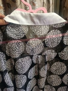 Branded Printed Black And White Shirt For Women