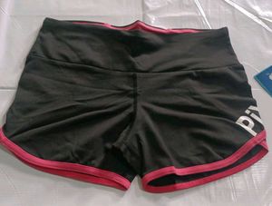 Black PIYO Spandex Stretch Booty Workout Shorts