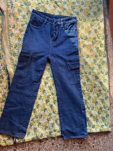 Cargo Style Denim Jeans
