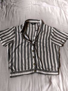 Striped Button-Down Obanai Iguro Top