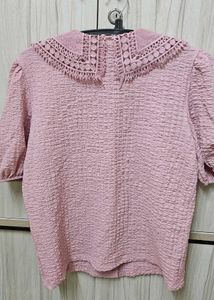 Pink Textured Blouse