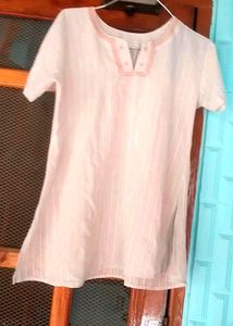 Plane White Short Kurti For Formal Or Daily Wear