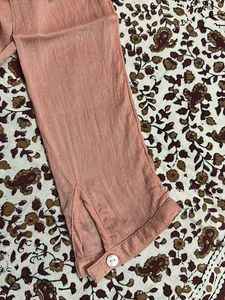 Peach Top with Lace Detail