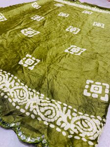 Olive Green Batik Print Fabric