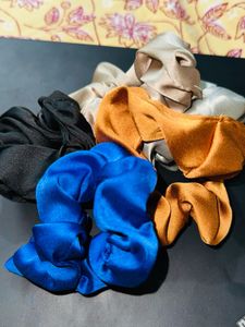 Silk Satin Scrunchies Five