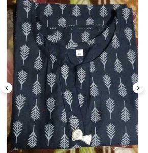Blue &amp; White Print Kurti