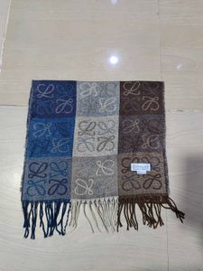 Loewe Wool And Cashmere Anagram Scarf in Brown