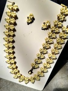 Floral Beaded Necklace &amp; Earring Set