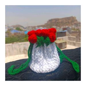 Crochet Rose Bouquet Pouch