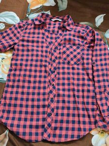 Red & Navy Check Shirt for women