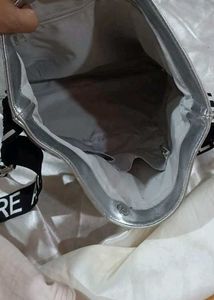 Silver Metallic Tote Bag