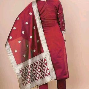 banarsi silk kurta set with dupatta