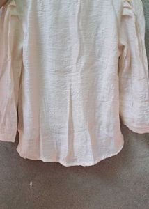 Women’s Light Peach Cotton Silk Straight Kurti