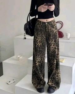Leopard Print Wide Leg Pants
