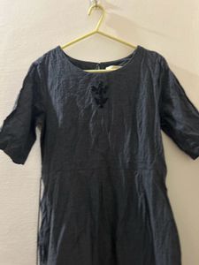 Gray Embroidered Dress
