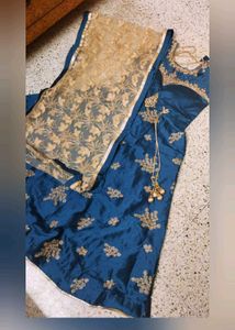 Elegant Blue Embroidered Blouse