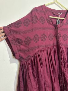 Maroon Tunic Top - Bohemian Style