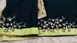 Ombre Embroidered Sari