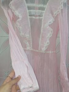 Pinteresty Vintage Romantic Pink Lace Dress