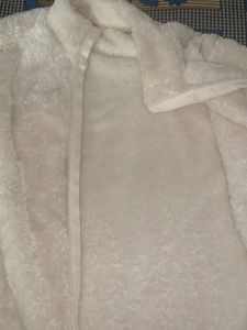 White Fuzzy Zip-Up Jacket