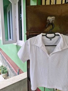 Casual Reqular Sleeves Solid Women White Top