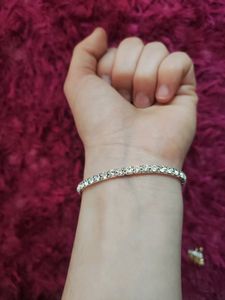 Silver Plated Bracelet with Diamond Studs